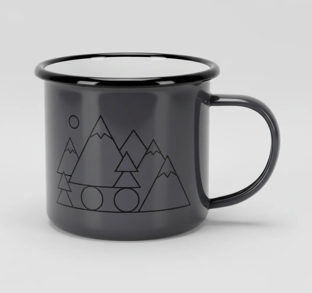 12oz Custom Enamel Camp Mugs With Logo Printing
