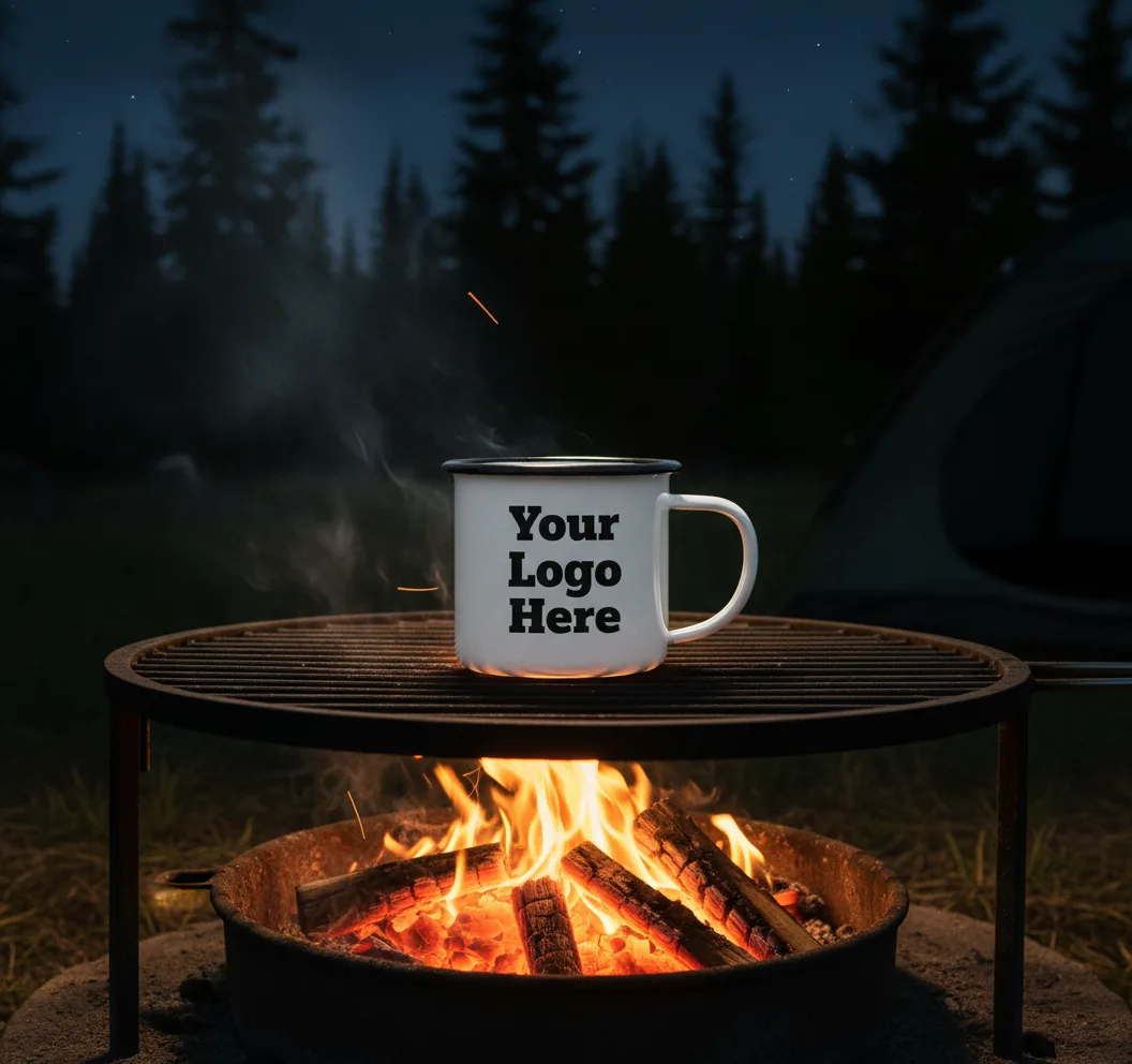 12oz Custom Enamel Camp Mugs With Logo Printing