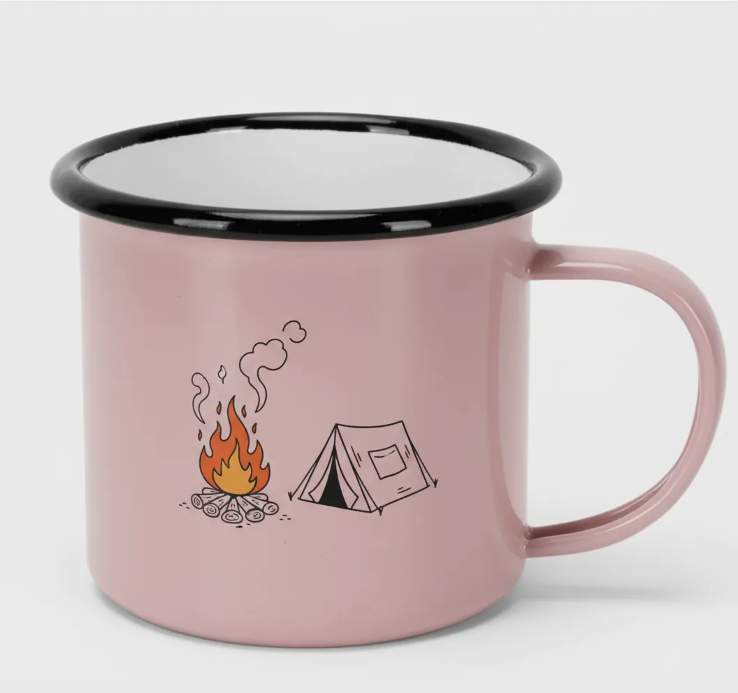 12oz Custom Enamel Camp Mugs With Logo Printing
