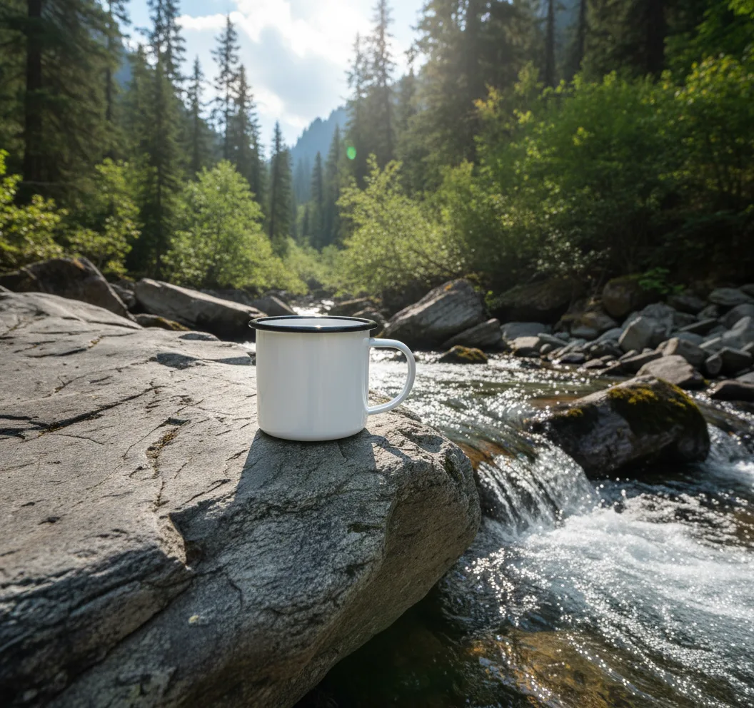 12oz Custom Enamel Camp Mugs With Logo Printing