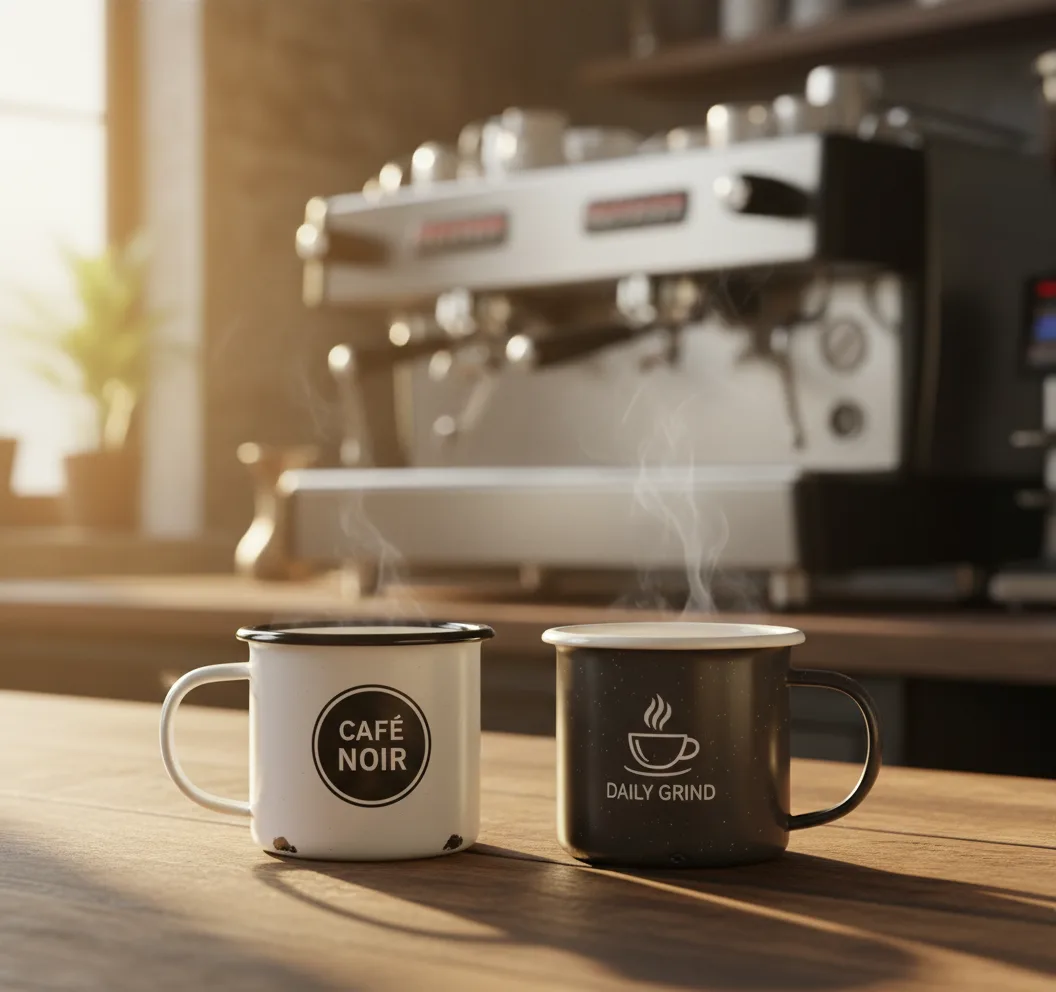 Custom enamel coffee mug