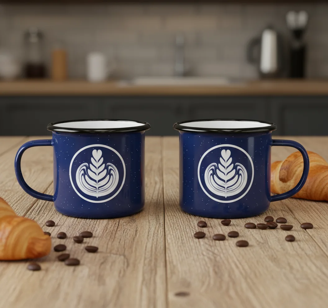 Navy Latte Art Mugs