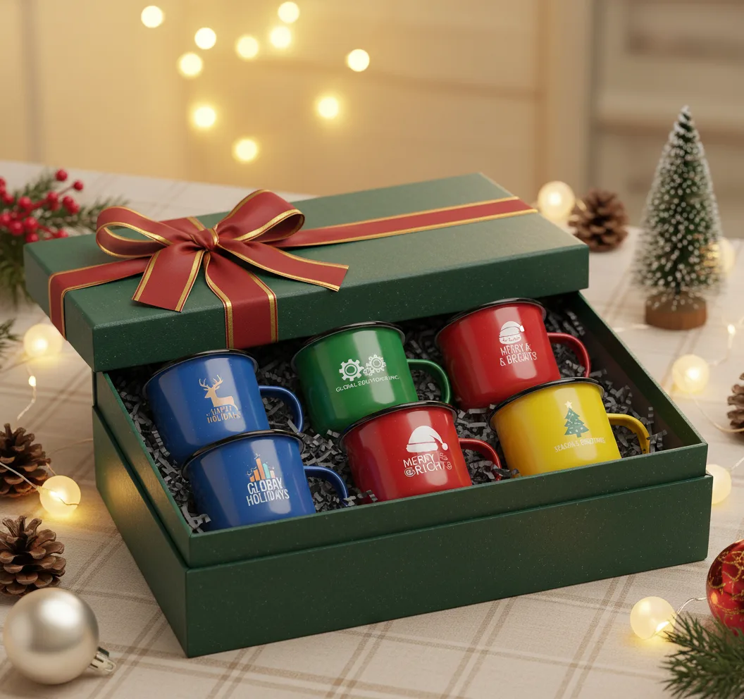 Gift Box with Custom Enamel Mugs