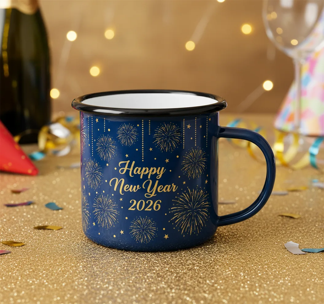 New Year Enamel Mugs