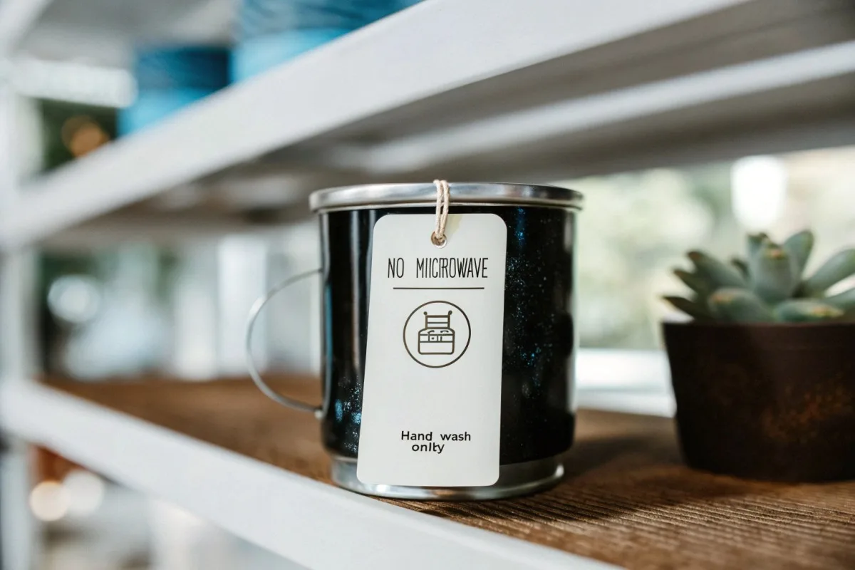 Enamel Mugs Microwave Hazards Custom enamel mugs with metal cores are not microwave-safe and pose fire risks (ID#2)