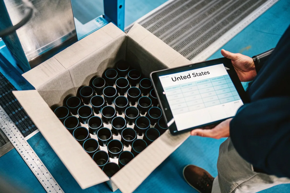 Tapered conical enamel mugs reducing international shipping costs through improved packing density (ID#3)