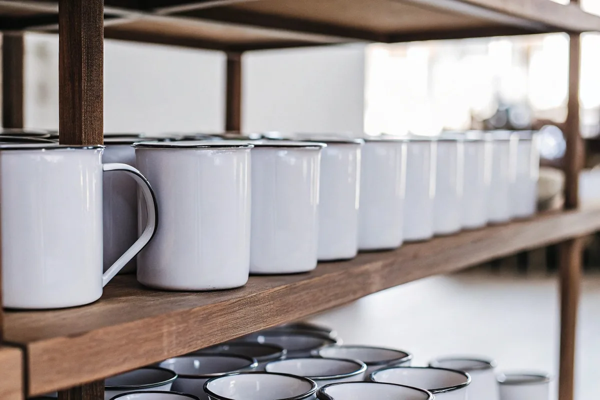 Premium heavy steel core mugs increasing perceived value and retail pricing for private-label brands (ID#4)