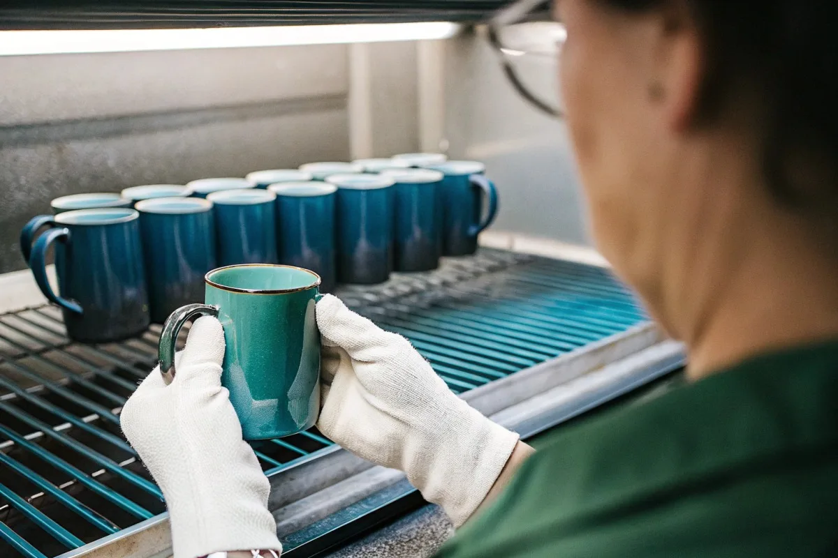 Manufacturing techniques for aged enamelware including sandblasting and controlled oxidation for realistic rust patina (ID#3)