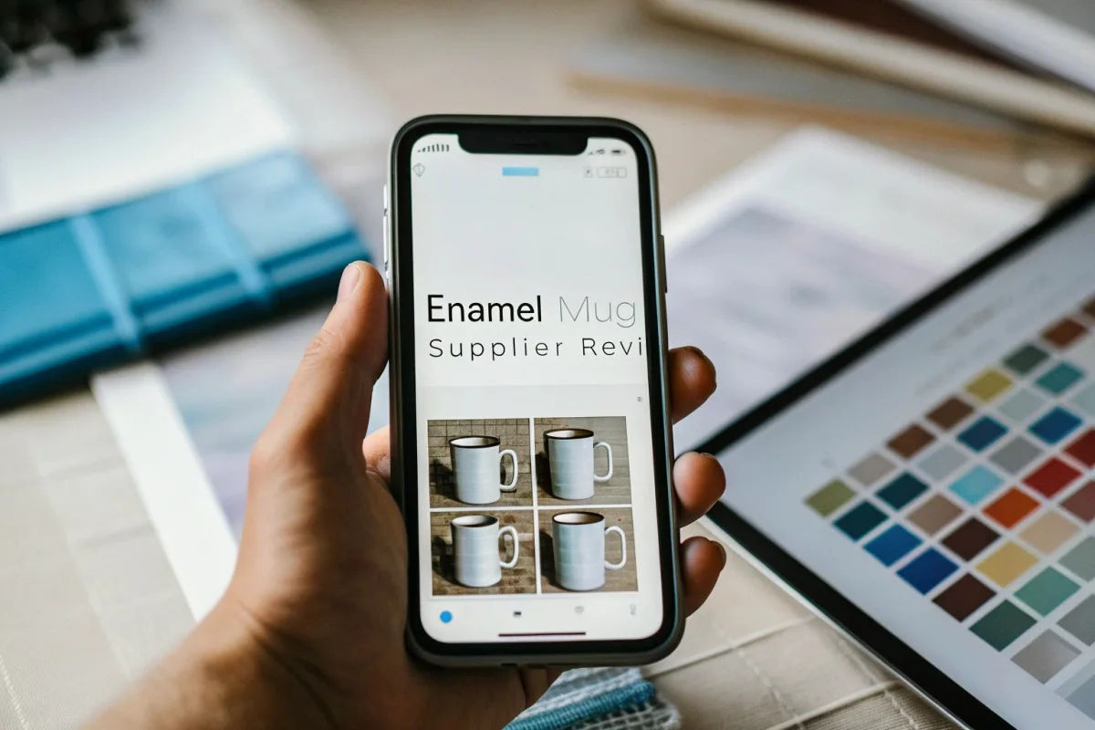 Finding authentic supplier reviews on Instagram, TikTok, and Reddit for custom enamel mug sourcing (ID#2)