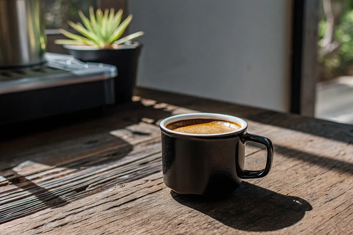Custom enamel mug interior color affecting coffee presentation and visual appeal (ID#1)