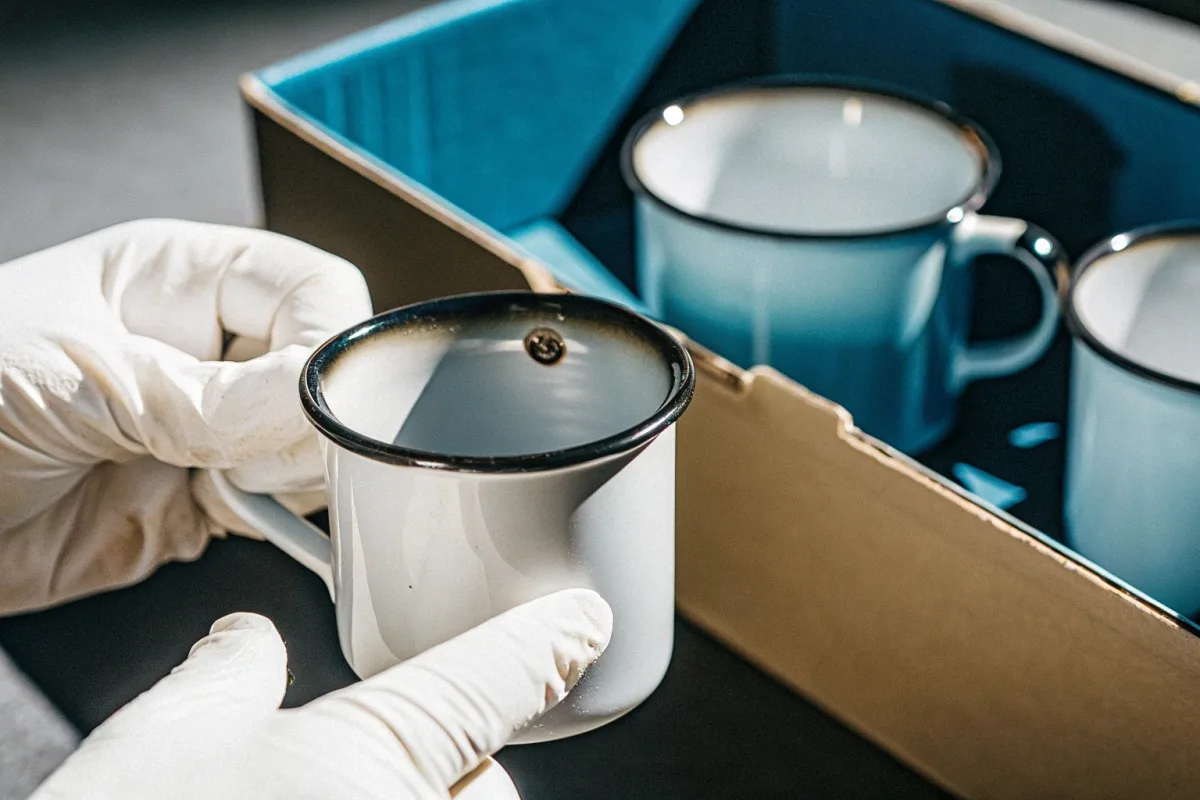 Covered Transit Damage Types Fragile enamelware transit damage coverage including impacts drops crushing water damage and theft protection (ID#3)