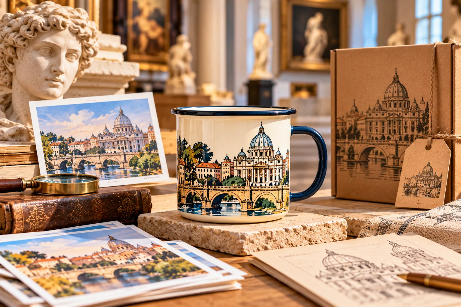 Cultural artwork enamel mug